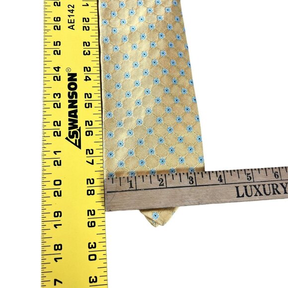 Brooks Brothers Makers and Merchants Menswear Classic Necktie Floral Tile Gold - Picture 10 of 10